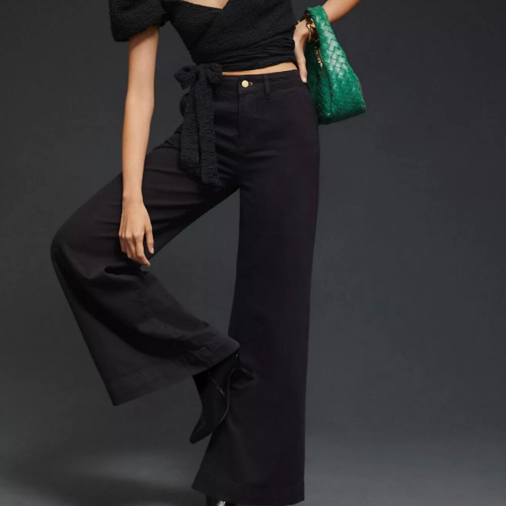 Pilcro Black Wide-Leg Flare Jeans